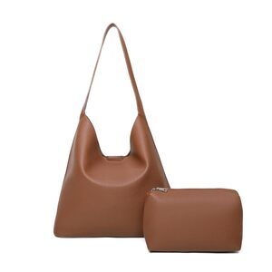 7112 Soft Vegan Leather Hobo Bag , Slouchy Shoulder Tote, Lightweight